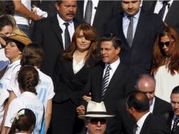 Enrique Peña Nieto acudió a la misa del Papa acompañado de su esposa Angélica Rivera. REUTERS  /