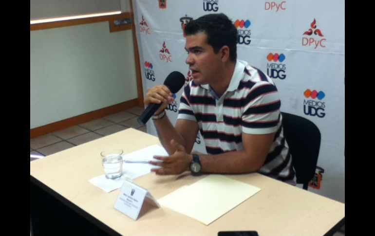 Durante la ruda de prensa ofrecida por el presidente de la Federación de Estudiantes Universitarios, Marco Antonio Núñez.  /