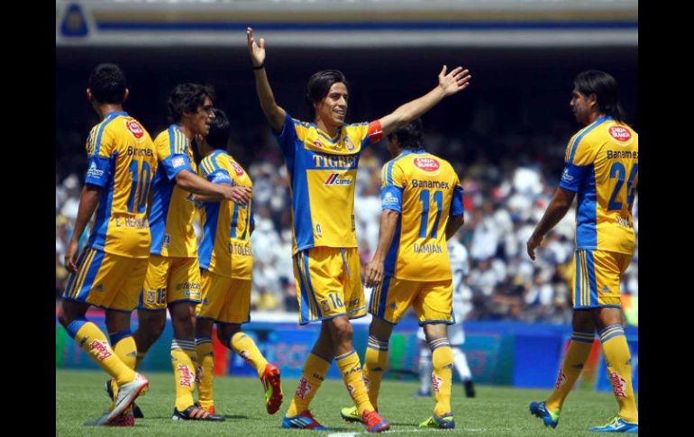 Tigres con 25 puntos, ha ganado cinco de los últimos 10 partidos en los que ha recibido a su rival en turno. MEXSPORT  /