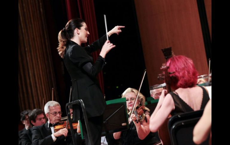 Alondra de la Parra durante el recital ofrecido en el Teatro Degollado.  /