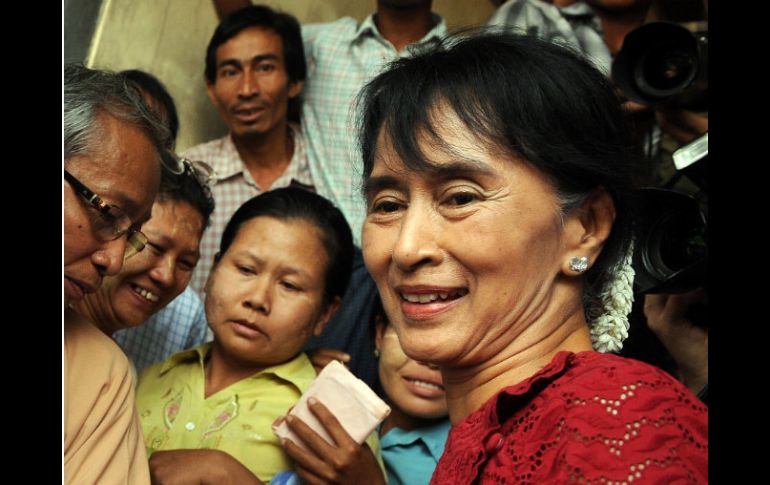 Suu Kyi ganó en 112 de los 129 colegios electorales del distrito de Kawhmu. NTX  /