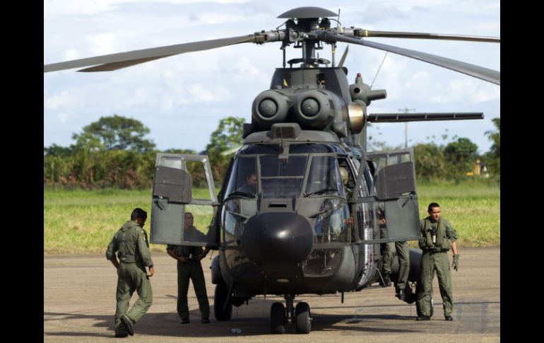 Los helicópteros aterrizaron en el aeropuerto de Villavicencio. AP  /