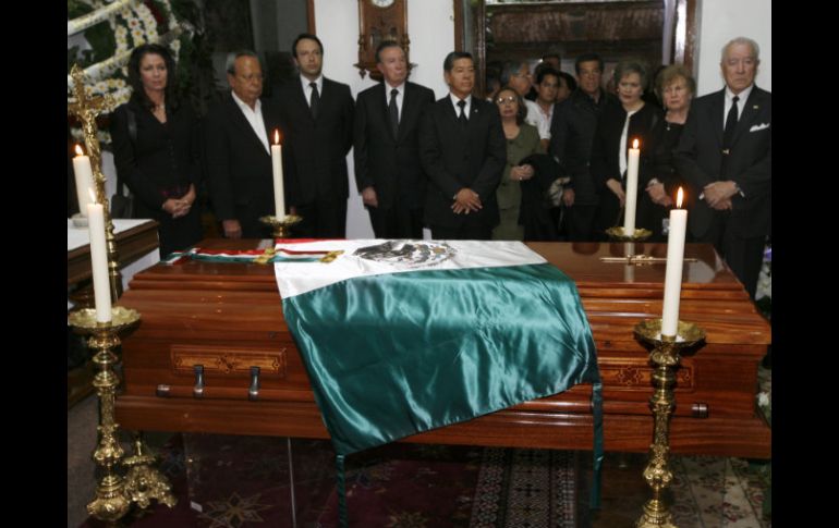 Funeral del ex presidente Miguel de la Madrid, hoy. AP  /