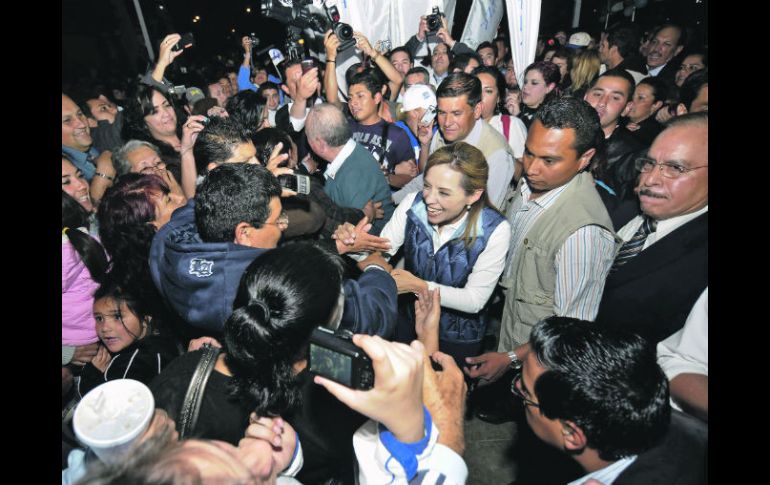 Josefina Vázquez Mota realiza un mitin en la explanada del Centro de Artes de Ensenada, Baja California. NTX  /