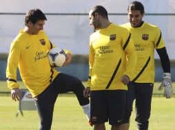 Manuel Pinto (d). El Barça se reunirá en  casa de Abidal para darle una fiesta antes de la supuesta operación. EFE  /