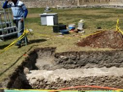 La inspección arqueológica fue realizada en el jardín del atractivo turístico Puerta de Tierra, Campeche. EL UNIVERSAL  /