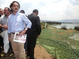 Gabriel Quadri realizó una visita al Parque Ecoturístico de Chingnahuapan, en lo alto del Río Lerma. EL UNVERSAL  /