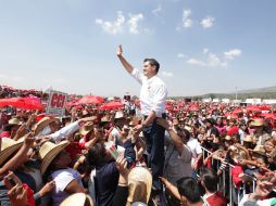 El candidato priista, durante su campaña presidencial en el Estado de México. NTX  /