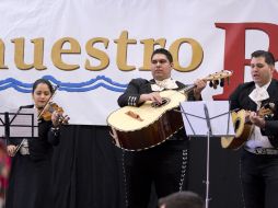 El mariachi interpretó 'Corrido de Nuestro Río', en la campaña ambiental. AP  /