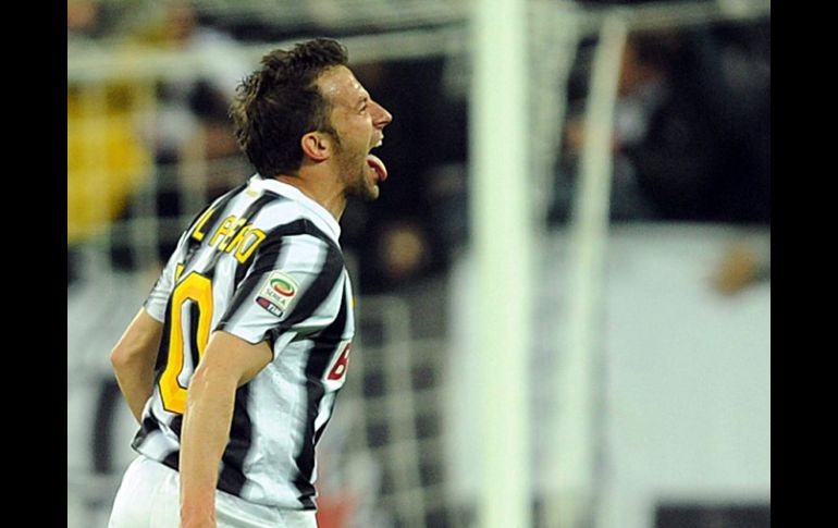 Alessandro del Piero festeja el gol de la victoria sobre la Lazio en la jornada anterior. EFE  /