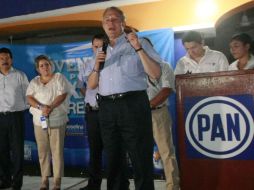 Fernando Guzmán, candidato del PAN, en campaña por la gubernatura de Jalisco. NTX  /