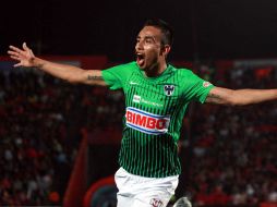 El jugador del Monterrey, Jesús Zavala, celebró el primer gol del partido. MEXSPORT  /