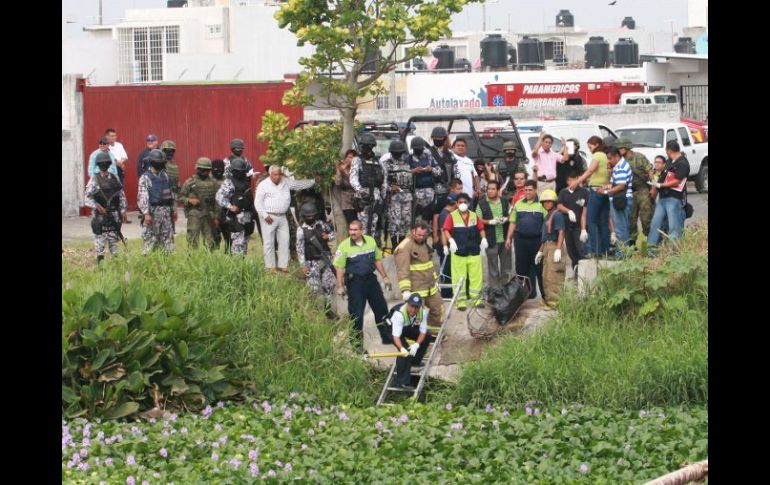 Los cuatro cuerpos fueron hallados este jueves en el canal de la Zamorana de Veracruz. EFE-VERACRUZNEWS  /