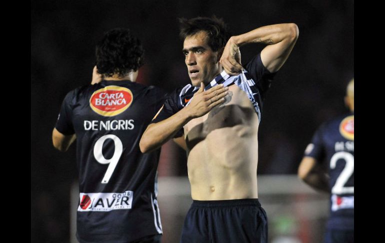 El jugador de Monterrey César Delgado celebra un gol ante Tijuana. EFE  /