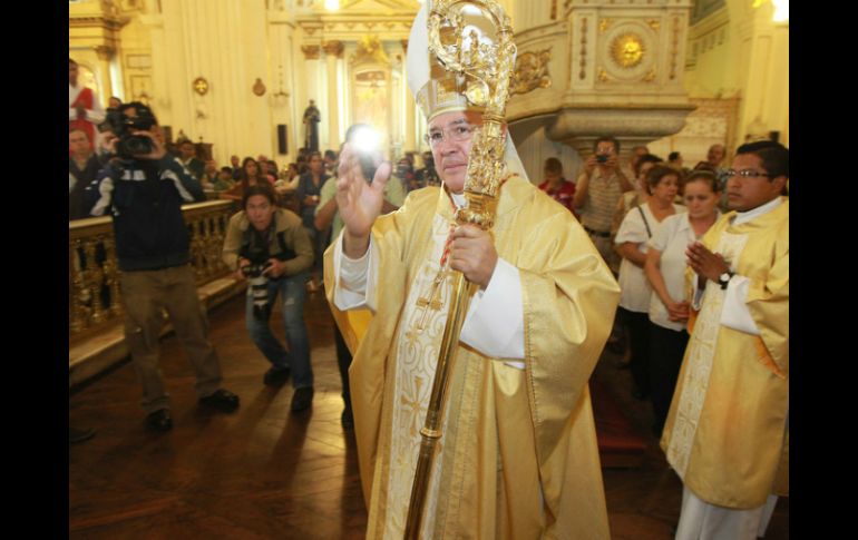 El jerarca celebró la resurrección de Jesús en el quinto domingo de Pascua, en la Catedral tapatía. ARCHIVO  /