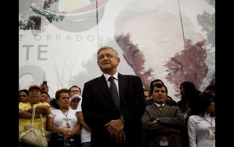 López Obrador encabezó un mitin la tarde de hoy martes en la delegación Iztacalco. NTX  /