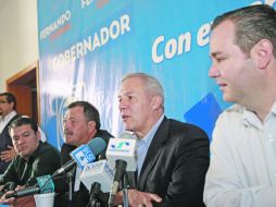 Jorge Sánchez, Héctor Álvarez, Fernando Guzmán y Miguel Monraz, durante la rueda de prensa. ESPECIAL  /