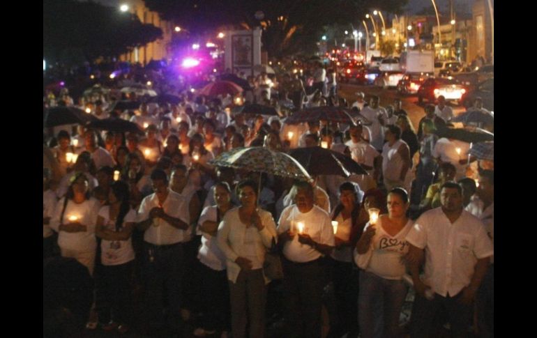 A pesar de la lluvia que cayó, la marcha se realizó en orden y con tranquilidad.  /