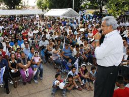 Durante un evento en el parque San Jacinto en donde dijo que su gobierno será ''de puertas abiertas''. ESPECIAL  /