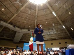 La candidata presidencial del PAN, Josefina Vázquez Mota, durante su campaña en Campeche. EL UNIVERSAL  /