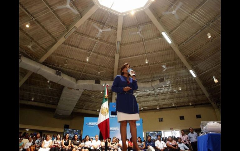 La candidata presidencial del PAN, Josefina Vázquez Mota, durante su campaña en Campeche. EL UNIVERSAL  /