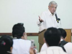 López Obrador durante su tradicional conferencia de prensa matutina, y que ayer realizara en el Puerto de Mazatlán. EL UNIVERSAL  /