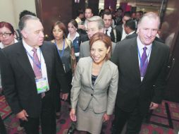 Josefina Vázquez Mota durante su encuentro en el XIX Congreso del Comercio Exterior Mexicano.  /