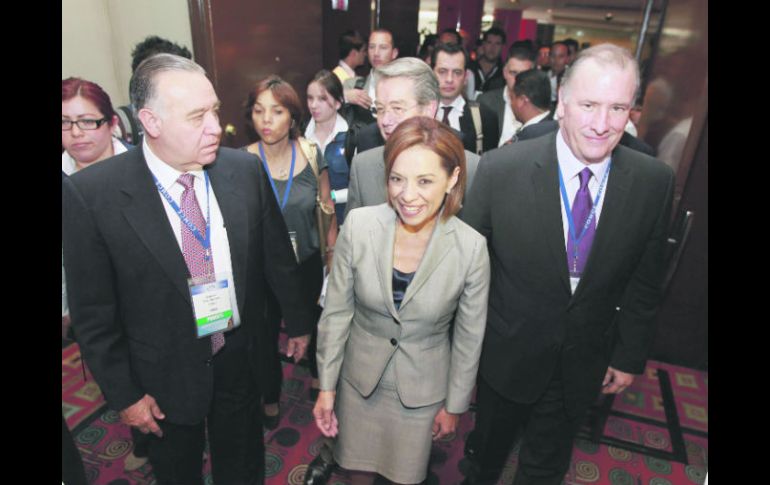 Josefina Vázquez Mota durante su encuentro en el XIX Congreso del Comercio Exterior Mexicano.  /