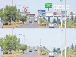 La imagen modificada muestra cómo se vería un tramo de la Carretera a Chapala sin este tipo de publicidad.  /