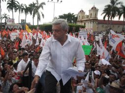 El candidato presidencial por el Movimiento Progresista realizó un mitin con los pobladores de Tapachula. NTX  /