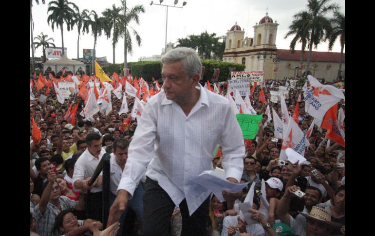 El candidato presidencial por el Movimiento Progresista realizó un mitin con los pobladores de Tapachula. NTX  /