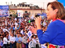 Josefina Vázquez Mota encabezó un mitin con habitantes de Cuautla. NTX  /