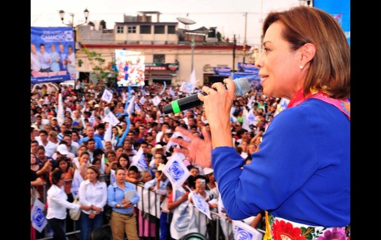 Josefina Vázquez Mota encabezó un mitin con habitantes de Cuautla. NTX  /