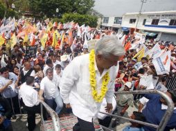 Andrés Manuel López Obrador durante su acto de campaña en el municipio de Bochil. EL UNIVERSAL  /