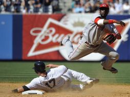 Acción del partido en el Yankee Stadium entre los Cincinnati y Nueva York. AP  /