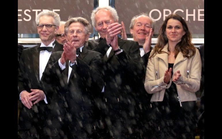 David Cronenberg, Roman Polanski, Jean-Pierre Dardenne, Luc Dardenne y la ministro de Cultura francesa Aurelie Filippetti. REUTERS  /