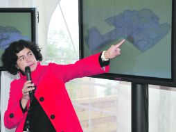 Paula Astorga, directora de la Cineteca Nacional, durante la presentación del proyecto en el marco del Festival de Cannes. NTX  /