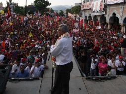 Andrés Manuel López Obrador durante un acto de campaña en Tehuacán, Puebla. NTX  /