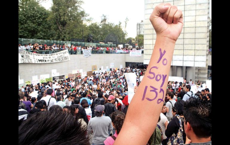 Los estudiantes que conforman el movimiento #YoSoy132, afirman que éste será recurrente en la sociedad. EL UNIVERSAL  /