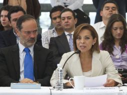 Josefina Vázquez Mota, durante el encuentro con el Movimiento por la Paz con Justicia y Dignidad. NOTIMEX  /