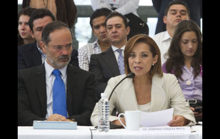 Josefina Vázquez Mota, durante el encuentro con el Movimiento por la Paz con Justicia y Dignidad. NOTIMEX  /