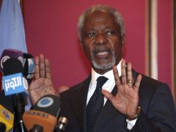 Kofi Annan, habla en rueda de prensa en Damasco, Siria. EFE  /