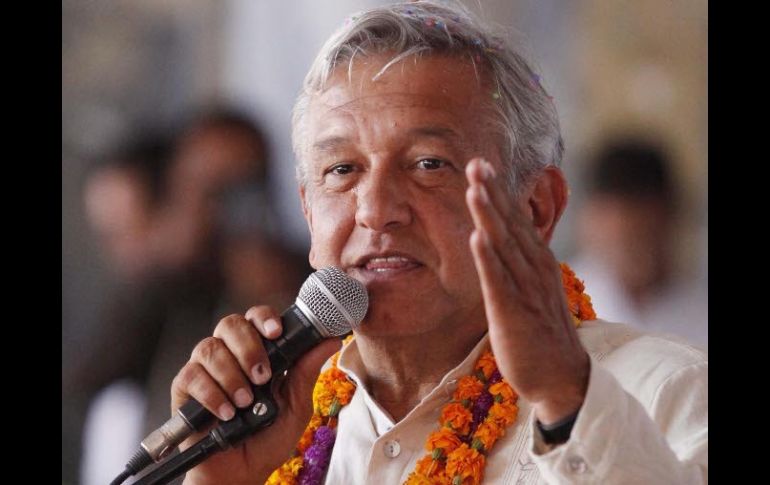 Andrés Manuel López Obrador durante un acto de campaña en la explanada principal de Tula, Hidalgo. EL UNIVERSAL  /