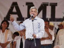 Andrés Manuel López Obrador durante el acto de campaña que encabezó en La Piedad, Michoacán. EL UNIVERSAL  /