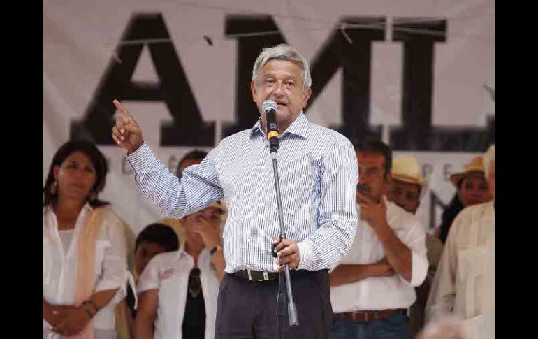 Andrés Manuel López Obrador durante el acto de campaña que encabezó en La Piedad, Michoacán. EL UNIVERSAL  /