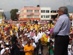 Andrés Manuel López Obrador durante un acto de campaña realizado en Zacapu, Michoacán. EFE  /