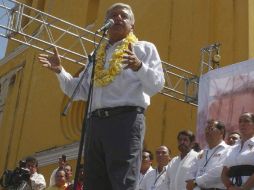 Andrés Manuel López Obrador durante un acto de campaña realizado en el municipio de Comitán, Chiapas. EFE  /