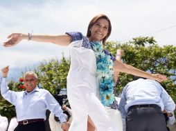 Josefina Vázquez Mota realizó un mitin en el zócalo de Tehuacán. NTX  /