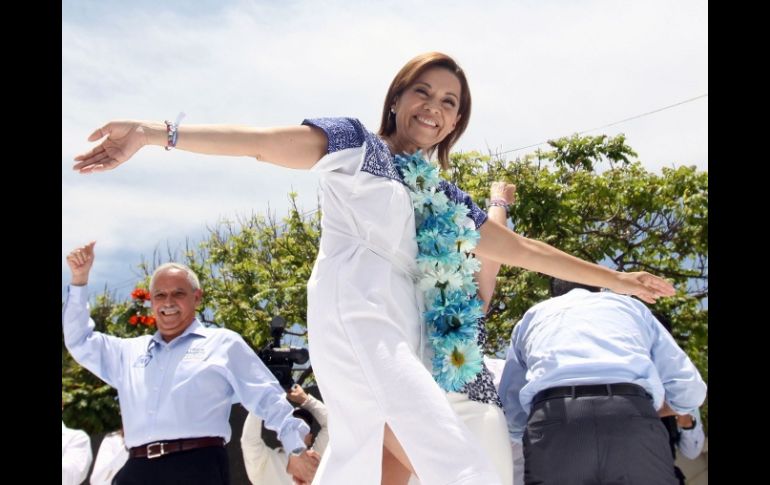 Josefina Vázquez Mota realizó un mitin en el zócalo de Tehuacán. NTX  /