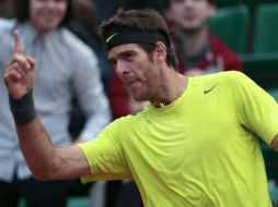 Martín del Potro celebra su triunfo ante Tomas Berdych. AFP  /